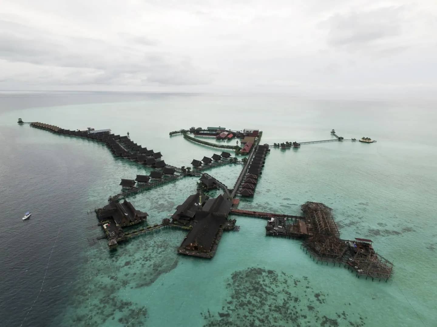 An aerial view of Sipadan-Kapalai Resort