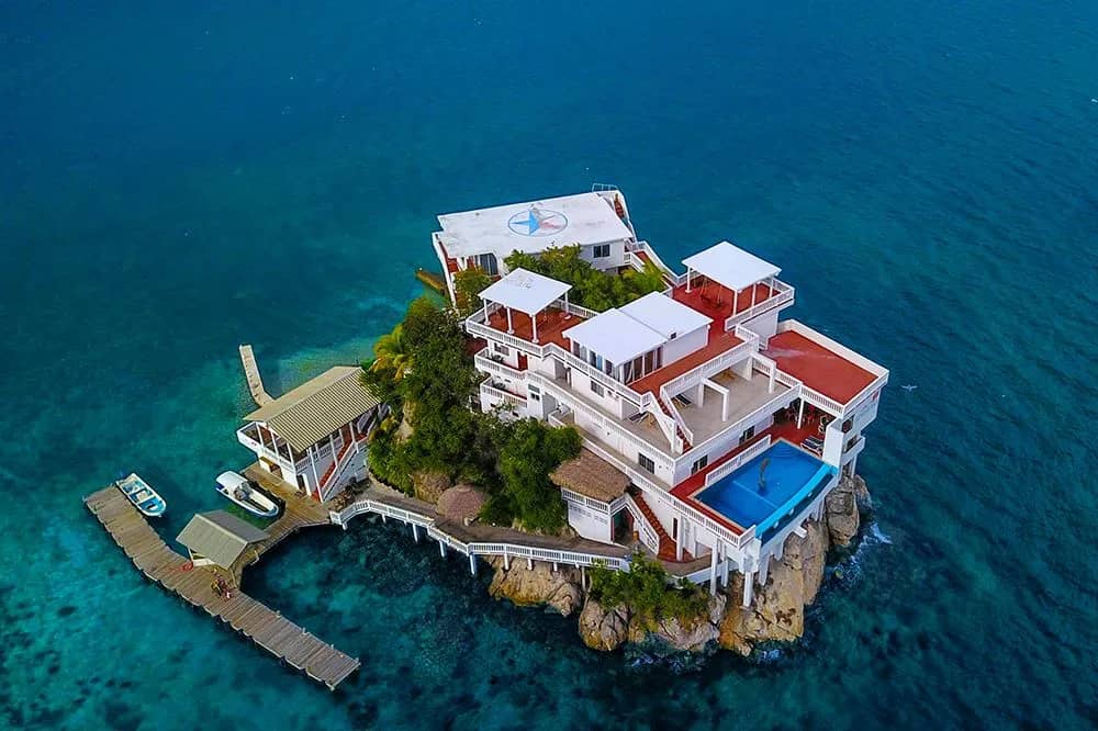 Aerial view of Villa on Dunbar Rock Aerial view of Villa on Dunbar Rock