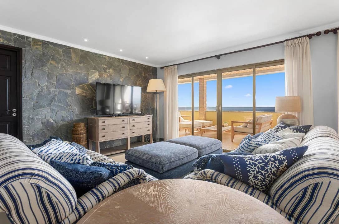 The luxurious sofas in the living room of the Penthouse Suite The luxurious sofas in the living room of the Penthouse Suite