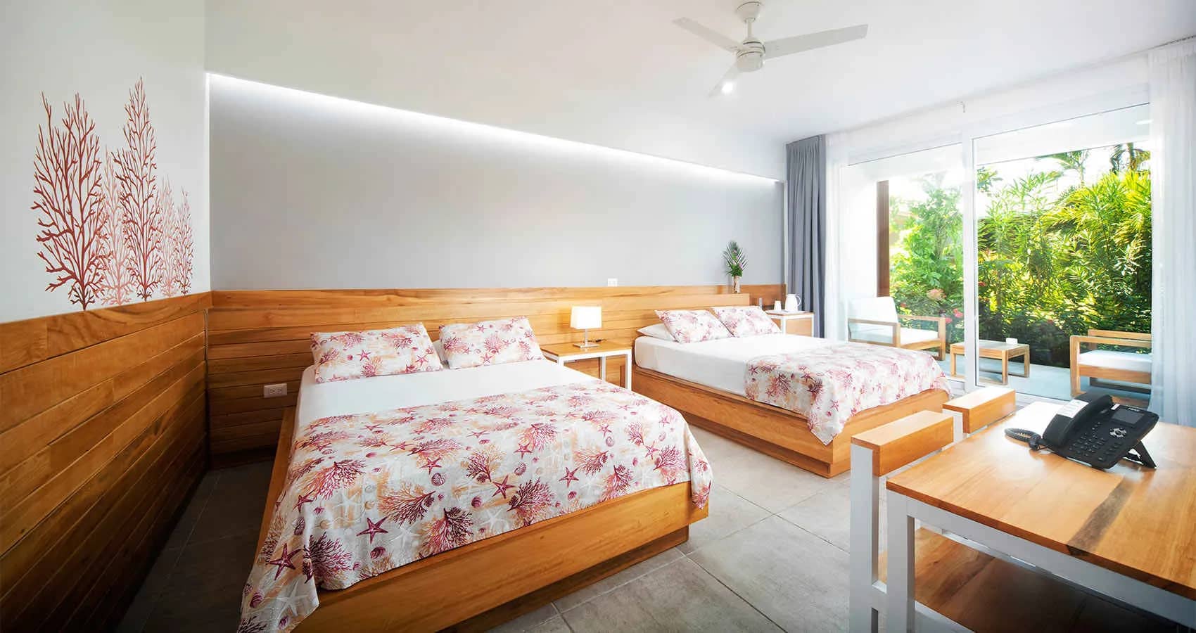 Queen beds overlooking Naboo Resort & Dive Center Queen beds overlooking Naboo Resort & Dive Center