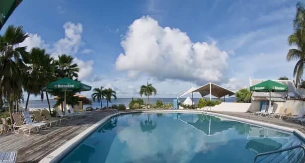 The pool at Captain Don's Habitat dive resort in Bonaire The pool at Captain Don's Habitat dive resort in Bonaire
