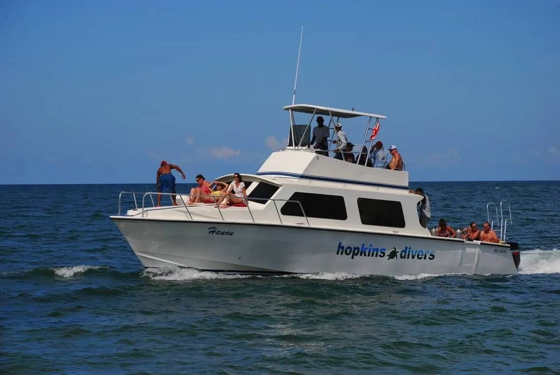 The dive boat in action The dive boat in action